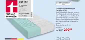 Matratzen Concord H+ manufaktur 7-zonen kaltschaum-matratze cml ks60 h2|h3 Angebot