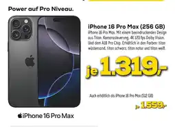 Euronics Apple iphone 16 pro max (256 gb) oder iphone 16 pro max (512 gb) Angebot
