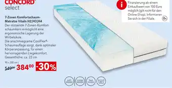 Matratzen Concord Concord 7-zonen komfortschaum-matratze vitalis h2|h3|h4 Angebot