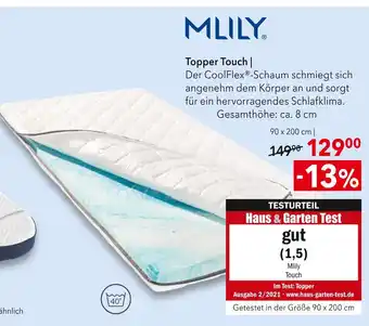 Matratzen Concord Mlily topper touch Angebot