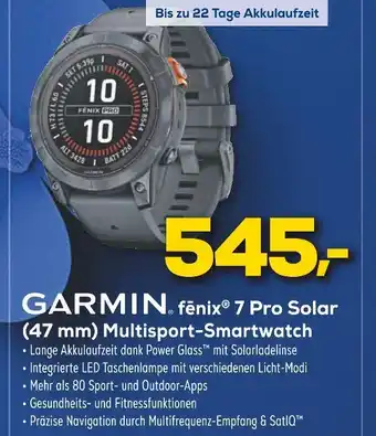 Euronics Garmin fēnix 7 pro solar (47 mm) multisport-smartwatch Angebot