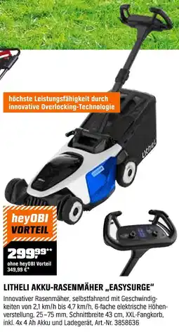 OBI Litheli akku-rasenmäher „easysurge“ Angebot