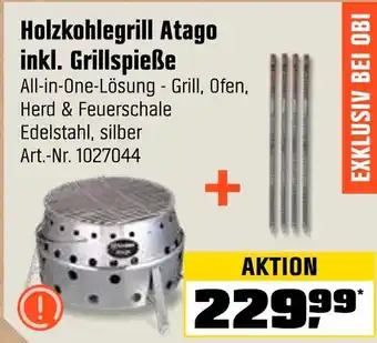OBI Obi holzkohlegrill atago inkl. grillspieße Angebot