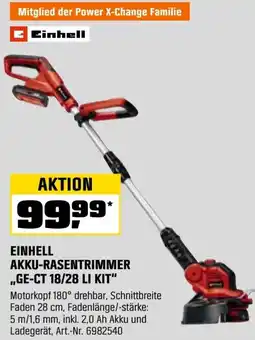 OBI Einhell akku-rasentrimmer „GE-CT 18/28 LI KIT" Angebot