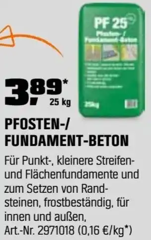 OBI Pfosten-/ fundament-beton Angebot