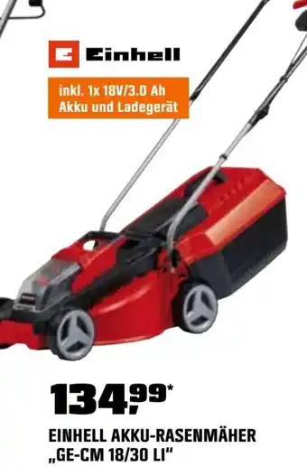 OBI Einhell akku-rasenmäher ,,GE-CM 18/30 LI" Angebot