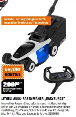 OBI Litheli akku-rasenmäher „easysurge" Angebot