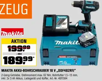 OBI Makita akku-bohrschrauber 18 v „DDF482RFJ" Angebot