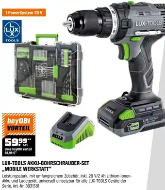OBI Lux-tools akku-bohrschrauber-set ,,mobile werkstatt" Angebot