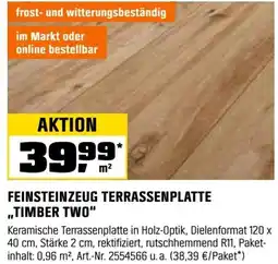 OBI Feinsteinzeug terrassenplatte „timber two" Angebot