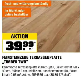OBI Feinsteinzeug terrassenplatte „timber two" Angebot