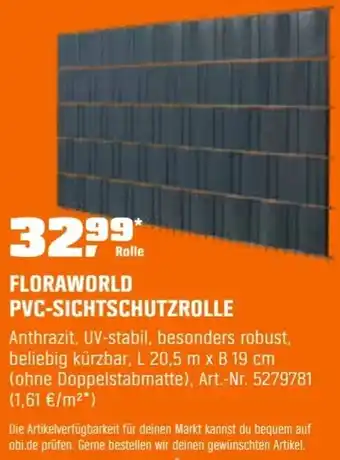OBI Floraworld pvc-sichtschutzrolle Angebot