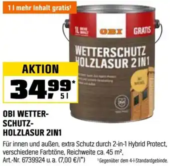 OBI Obi wetterschutz holzlasur 2in1 Angebot
