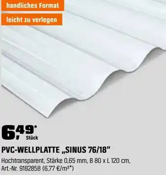 OBI Pvc-wellplatte „sinus 76/18" Angebot