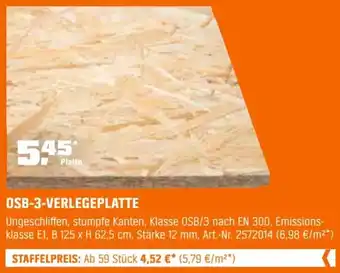 OBI Osb-3-verlegeplatte Angebot