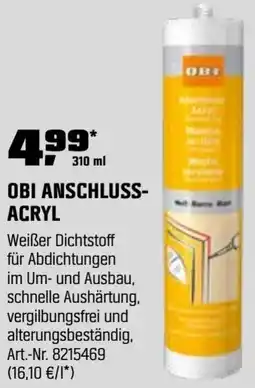OBI Obi anschluss- acryl Angebot