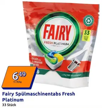 Action Fairy Spülmaschinentabs Fresh Platinum Angebot