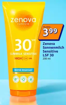 Action Zenova Sonnenmilch Sensitive LSF 30 Angebot