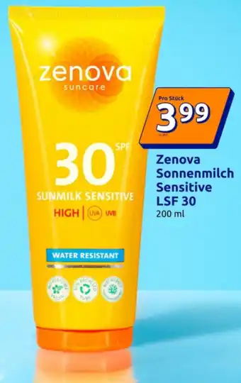 Action Zenova Sonnenmilch Sensitive LSF 30 Angebot