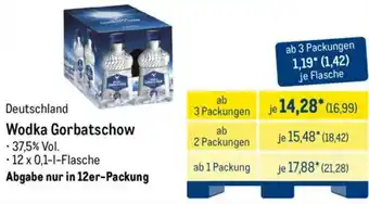 METRO Wodka Gorbatschow Angebot