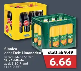 Combi Sinalco oder Deit Limonaden 12x1L Angebot