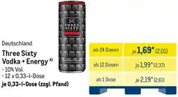 METRO Three Sixty Vodka + Energy Angebot
