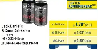 METRO Jack Daniel's & Coca Cola/Zero Angebot