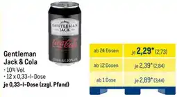 METRO Gentleman Jack & Cola Angebot