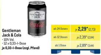 METRO Gentleman Jack & Cola Angebot
