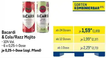 METRO Bacardi & Cola/Razz Mojito Angebot
