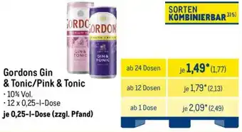 METRO Gordons Gin & Tonic/Pink & Tonic Angebot