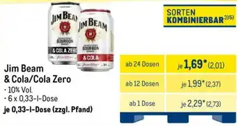 METRO Jim Beam & Cola/Cola Zero Angebot