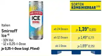 METRO Italien Smirnoff Ice Angebot