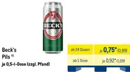 METRO Beck's Pils Angebot