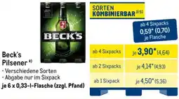 METRO Beck's Pilsener Angebot