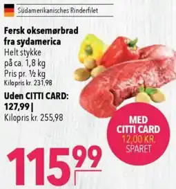 CITTI Markt Fersk oksemørbrad fra sydamerica Angebot