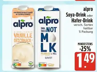 Edeka Xpress Alpro soya-drink oder hafer-drink Angebot
