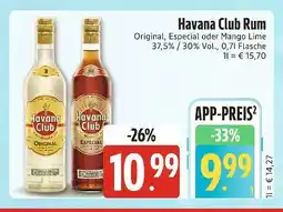 Edeka Xpress Havana club rum original, especial oder mango lime Angebot