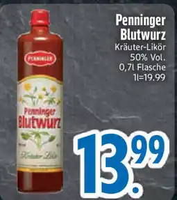 Edeka Penninger Blutwurz Kräuter-Likör 50% Vol. Angebot