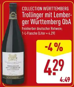 Aldi Nord Collection württemberg trollinger mit lemberger württemberg qba Angebot