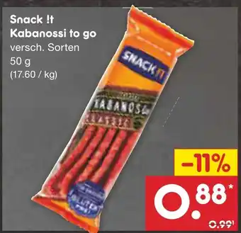 Netto Marken-Discount Snack it kabanossi to go Angebot