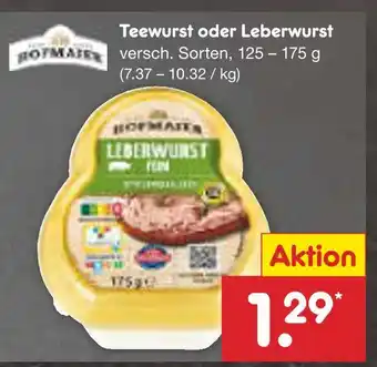 Netto Marken-Discount Hofmaier teewurst oder leberwurst Angebot
