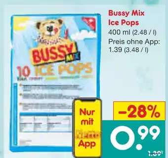Netto Marken-Discount Bussy mix ice pops Angebot
