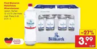 Netto Marken-Discount Fürst bismarck natürliches mineralwasser Angebot