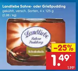 Netto Marken-Discount Landliebe sahne- oder grießpudding Angebot