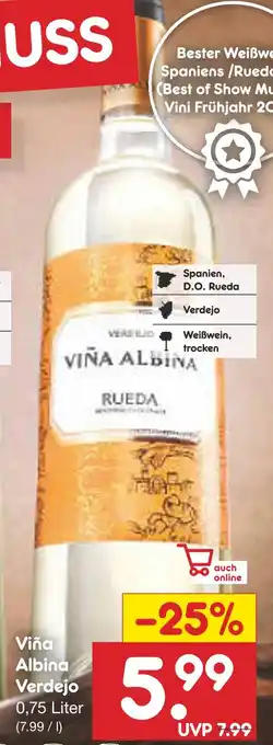 Netto Marken-Discount Viña albina verdejo weißwein Angebot