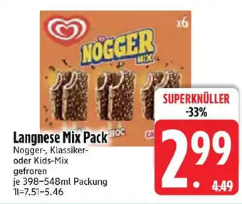 Edeka Langnese Mix Pack Nogger-, Klassiker- oder Kids-Mix Angebot