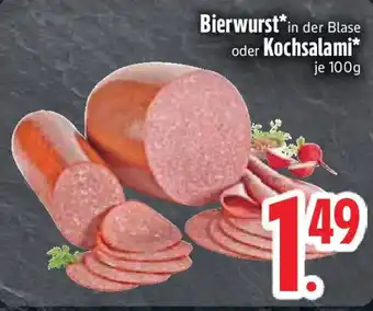 Edeka Bierwurst in oder Kochsalami Angebot