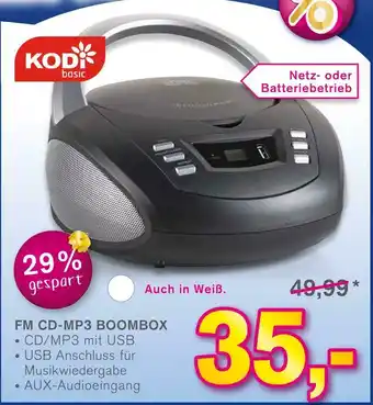 KODi Kodi basic fm cd-mp3 boombox Angebot