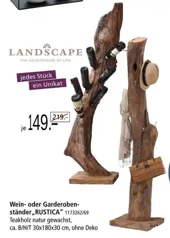 Zurbrüggen Landscape wein- oder garderobenständer„rustica“ Angebot